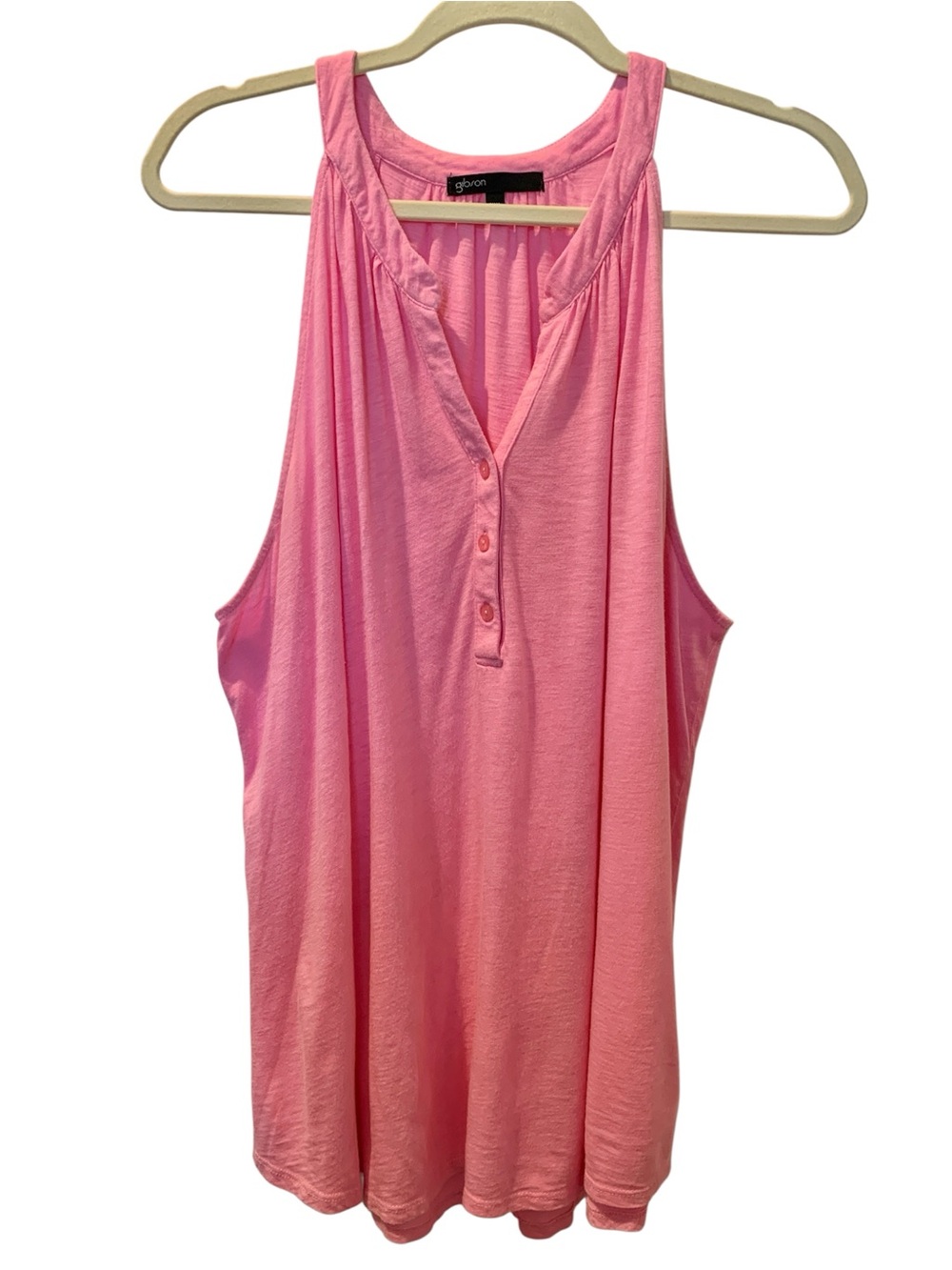 GIBSON Women’s Pink Henley Sleeveless Tank Top Blouse XXL